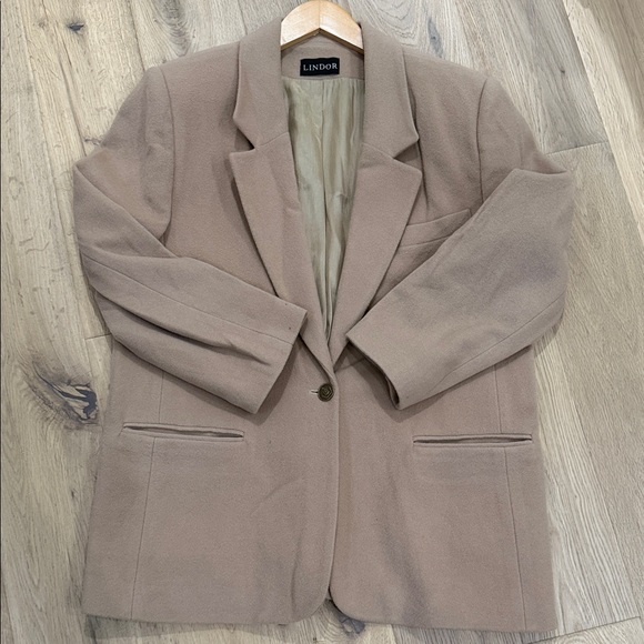 Lindor Tan Wool Cashmere Blazer – Size 16 - Picture 9 of 9
